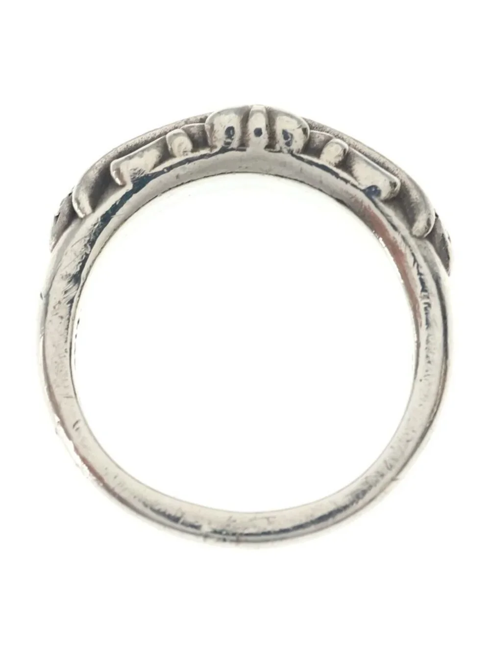 Chrome Hearts Baby Clsc Classic Floral Cross Pave Diamond Silver Ring